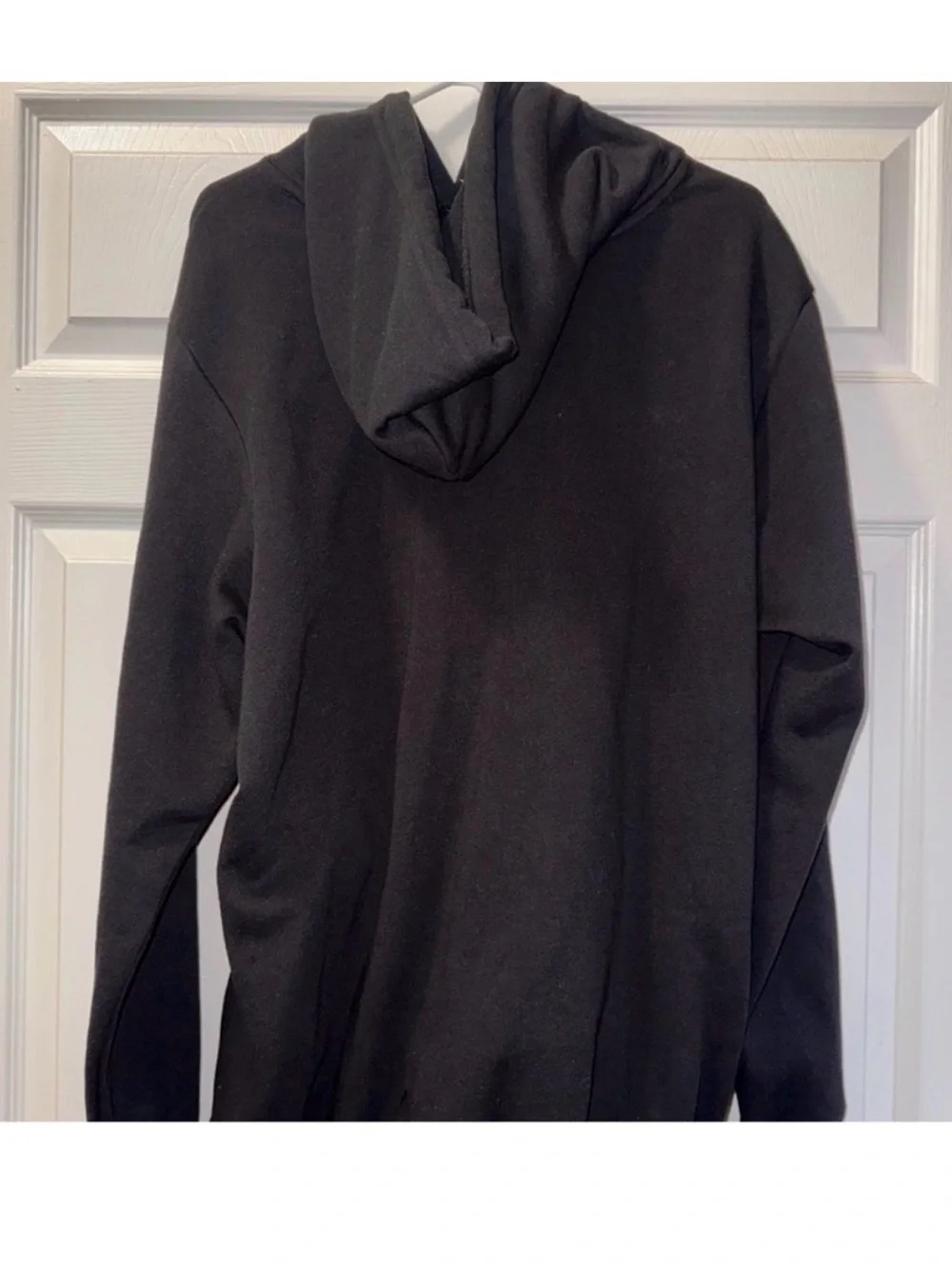 The North Face Men’s Black Hoodie with White Vertical Logo